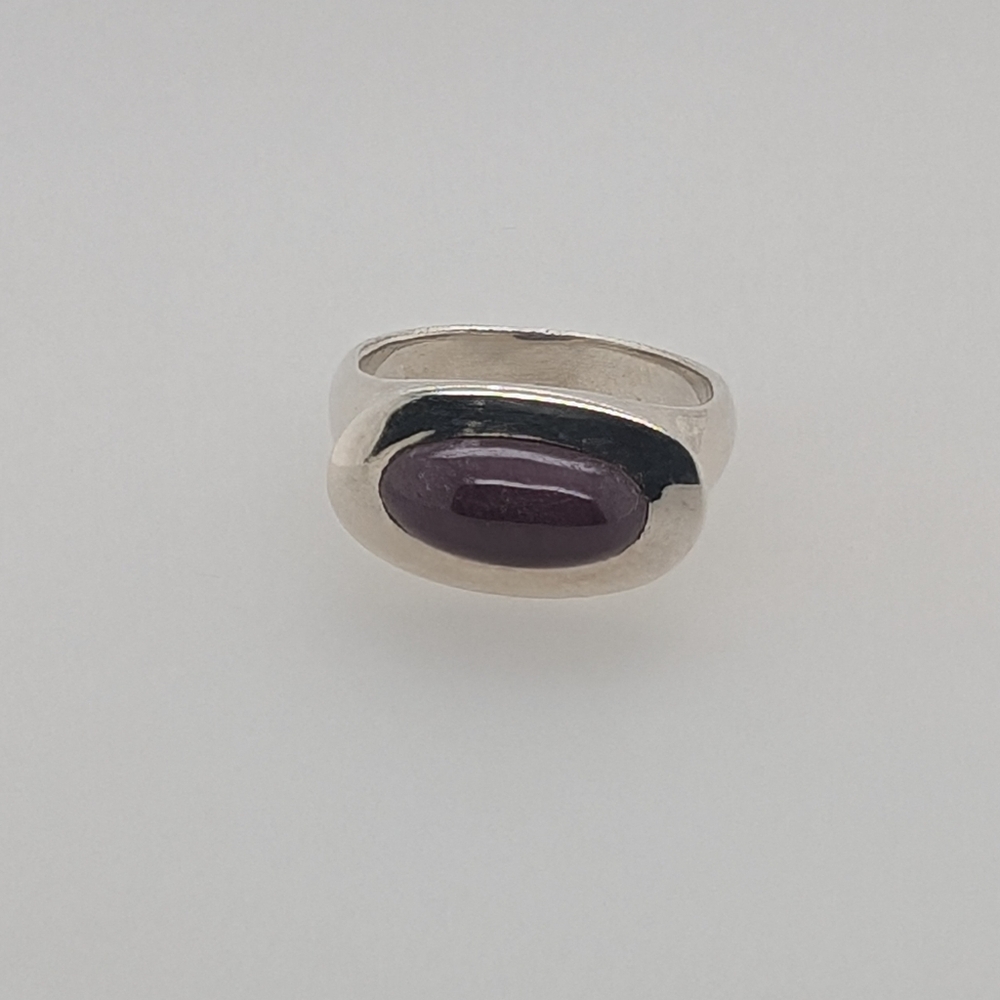 Sterling Silver And Cabuchon Ruby Ring - image 7